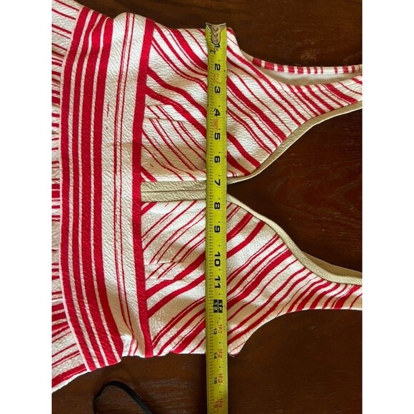 Anthropologie Postmark Poppy Stripe Dress Size 8 Fit and Flare Red with Pockets - Picture 10 of 11